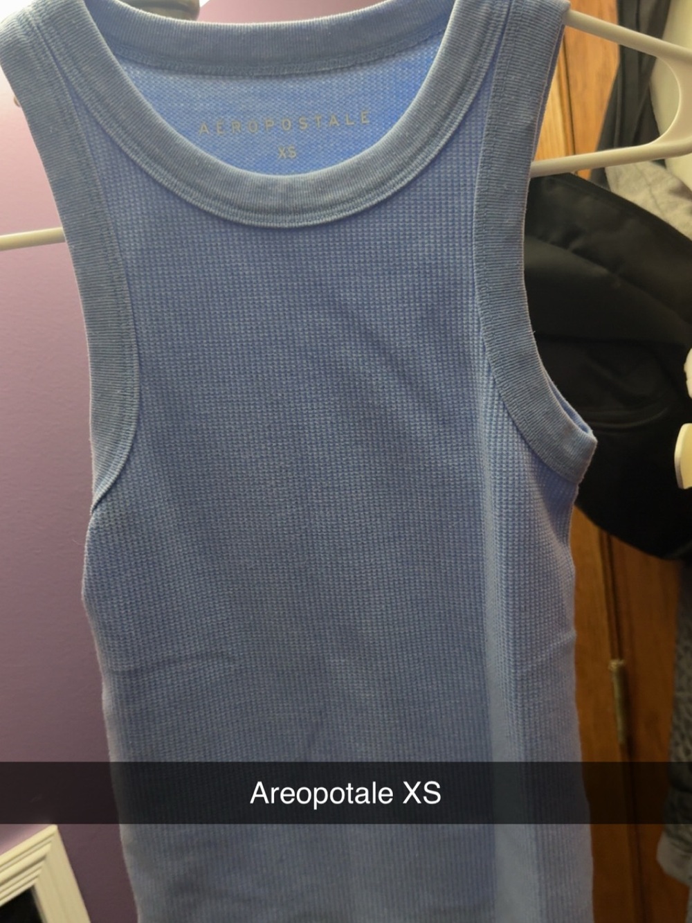 Aeropostale Light Blue Ribbed Crop Tank Top